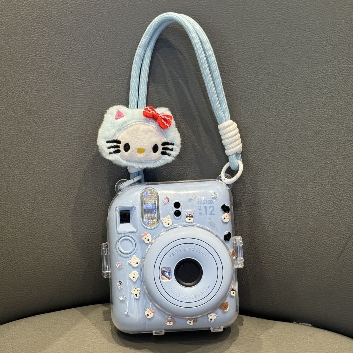 Mini 12 Transparent Hard Shell Camera Case with Chain for Instax