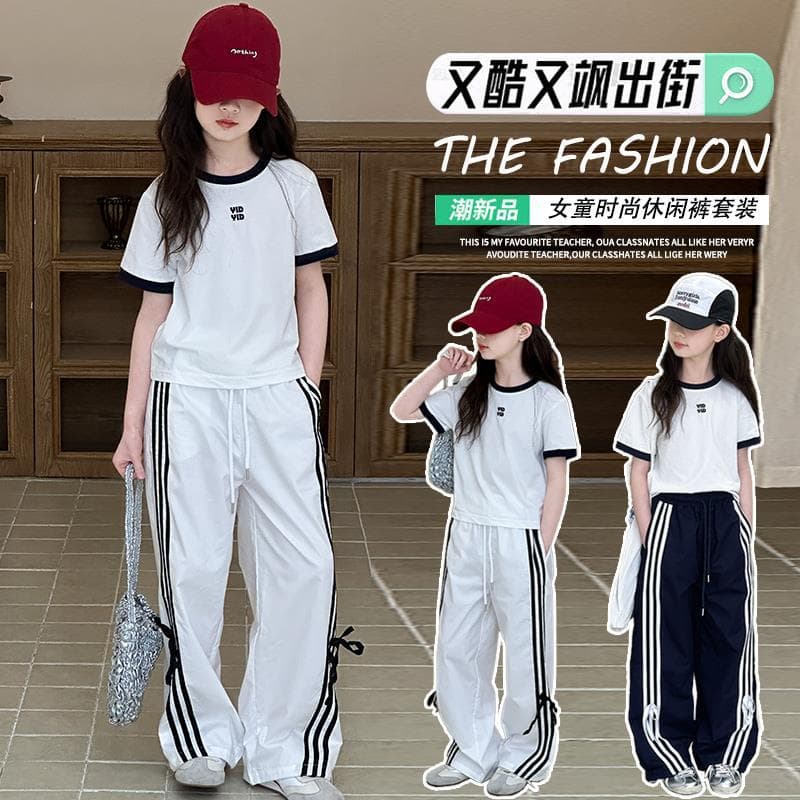 Girls summer thin section 2026 new fashionable girls wide-leg pants children's street dance pants girls casual pants