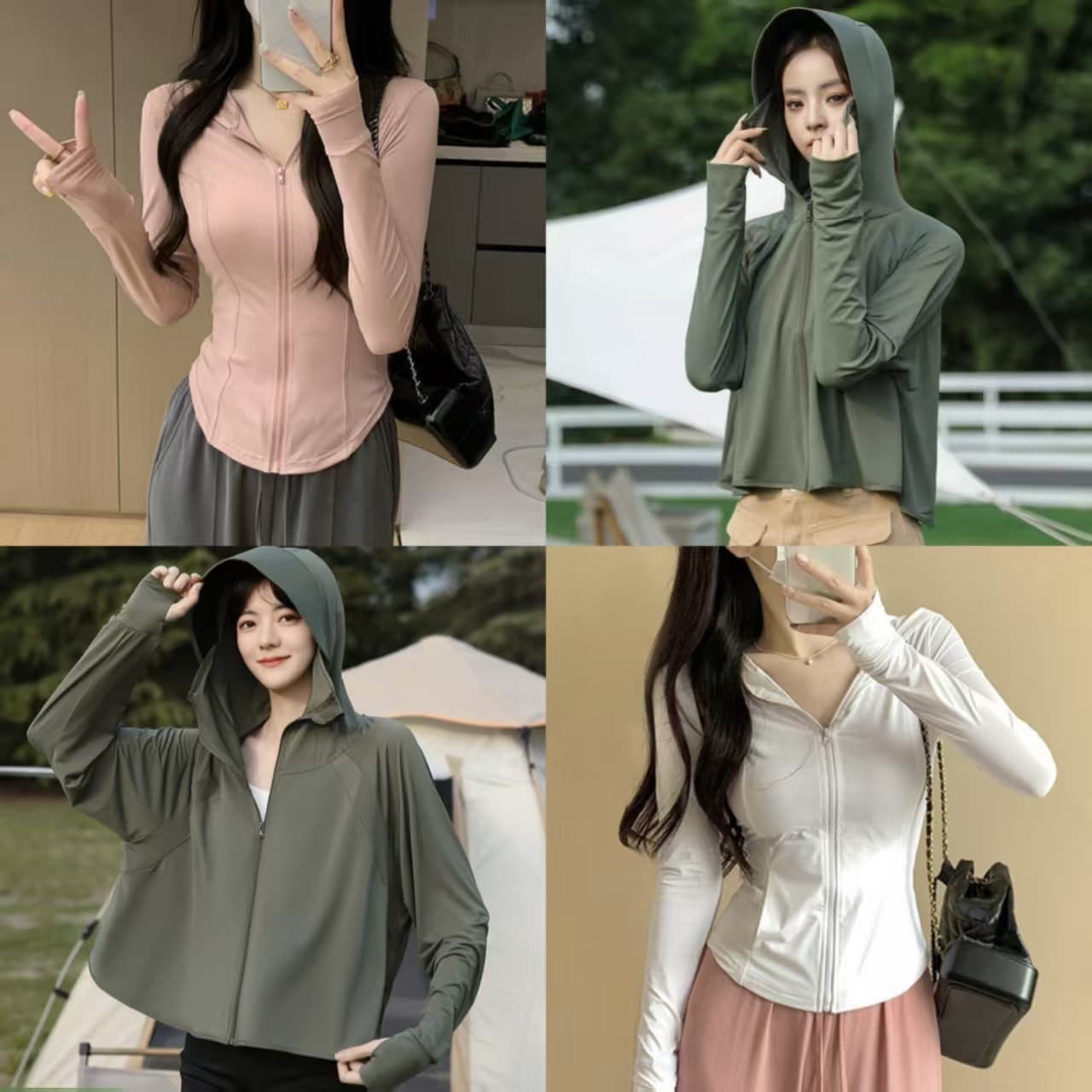UPF50+ Sun Protection Jacket for Women, Summer Lightweight Ice Silk Hooded Cardigan Cape, Outdoor Wear