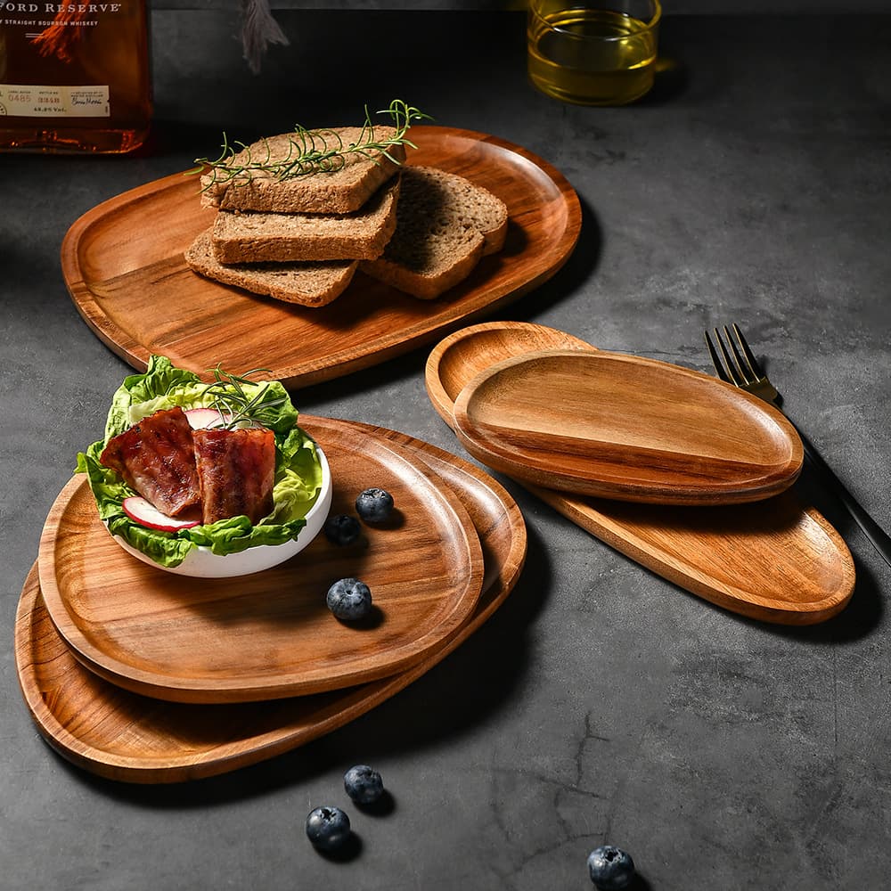 Japanese Style Sushi Plate Mesquite Wood Creative Snack Plate Western Dinner Plate Sashimi Plate Tray Nibbles Plate