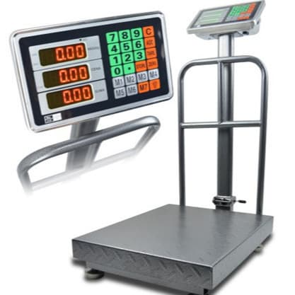Electronic weighing platform scale (English version) 150kg/300kg/500kg with guardrail