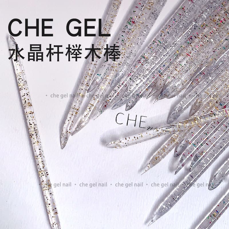 New Nail Art Tool Crystal Rhinestone Pick Up Stick Embossing Stick Beech Wood Stick Dual-Ended Cuticle Pusher Accessories