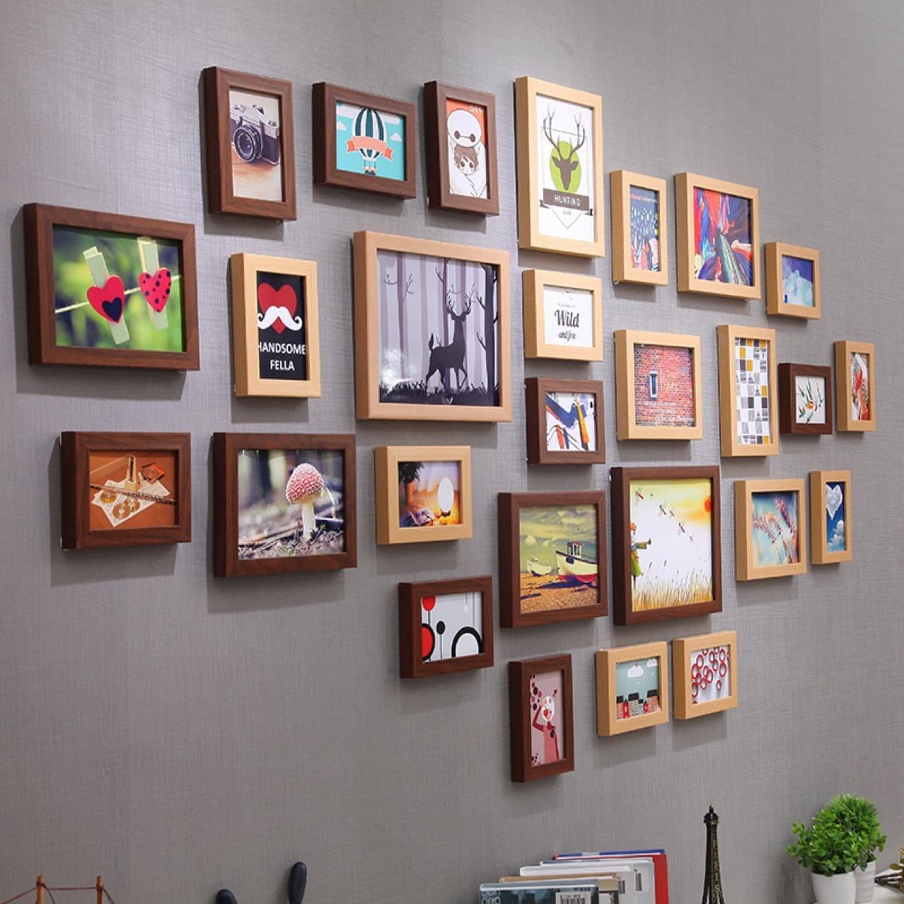 27-Frame Photo Wall Hanging Painting Simple Modern Photo Wall Decoration Dining Room Bedroom Wall Creative Photo Frame Wall