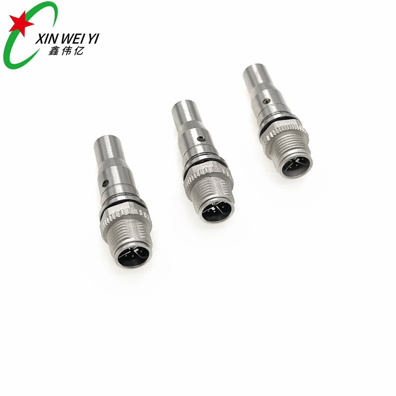 M12 Industrial Connector 8-Pin X-Coding Gigabit Network Precision Connector IP67 Waterproof Gold-Plated Copper Pins