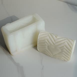 Ins Little Chanel Style Simulated Fashion Bag Aromatherapy Candle Silicone Mold Gypsum Drop Glue Cake Decoration Handmade Soap