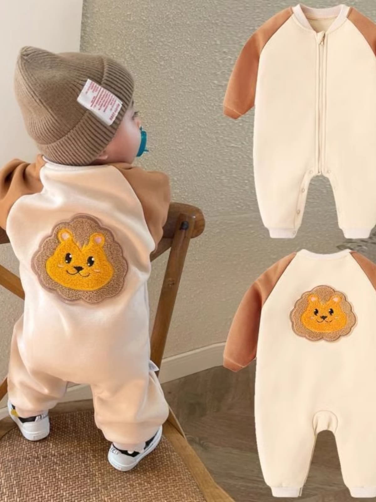 Anyang Baby Clothes Autumn Winter Fleece Lined 3 Months Baby Boy Romper Spring Summer Warm Suit New