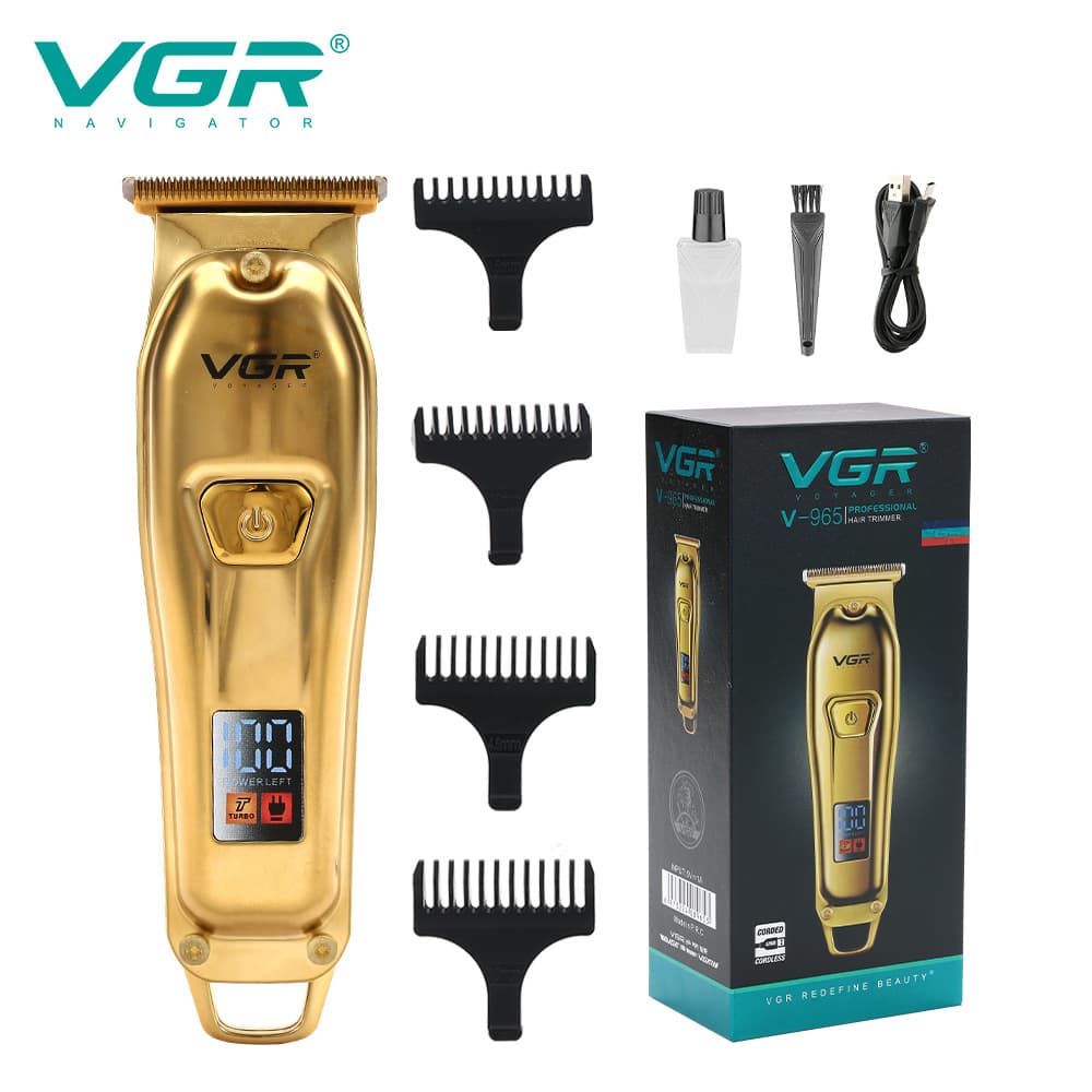VGR965 cross-border new oil head carving hair clipper USB rechargeable hair clipper digital display metal body home