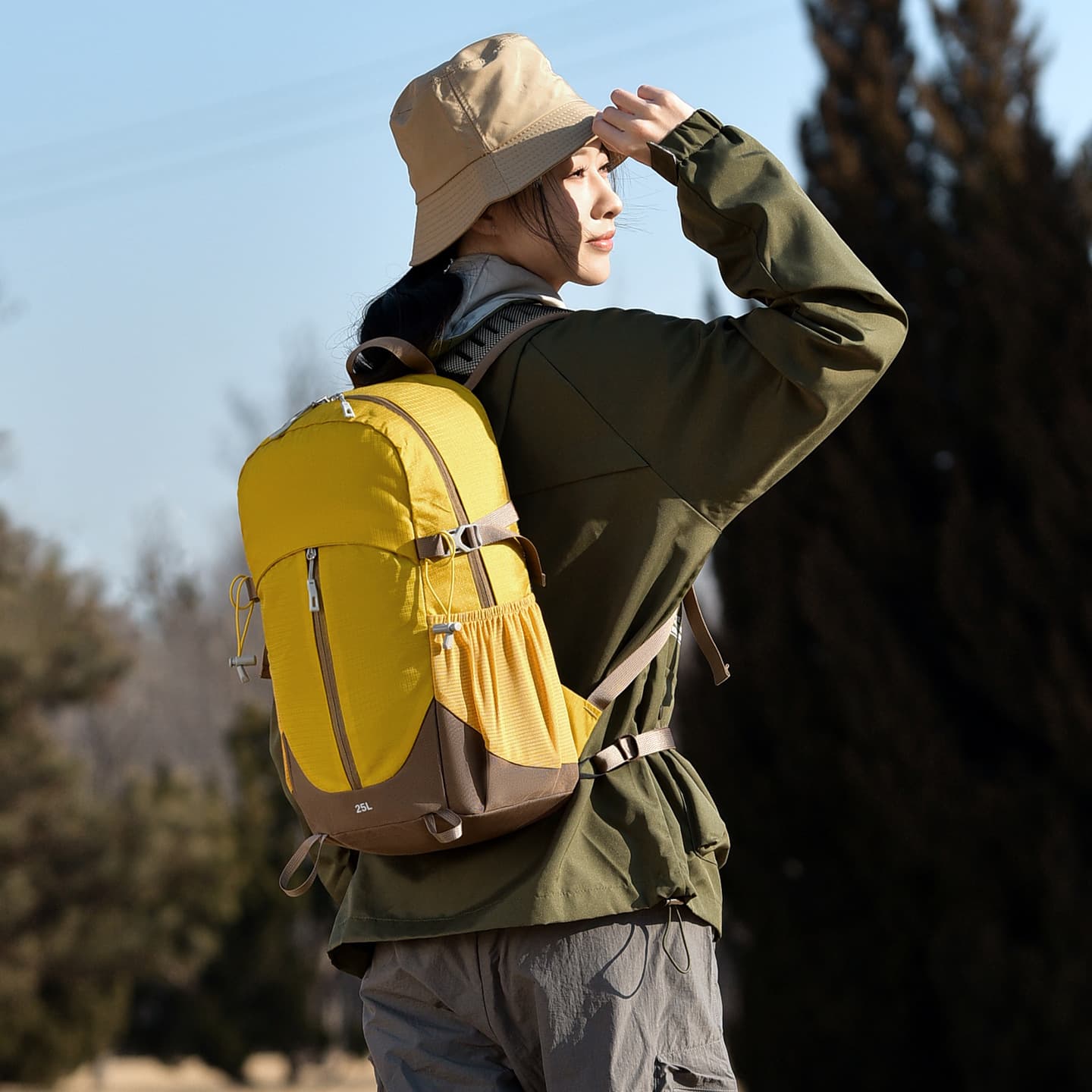 Outdoor Large Capacity Hiking Backpack Stylish Lightweight Travel Trekking Casual Durable Double Shoulder Bag