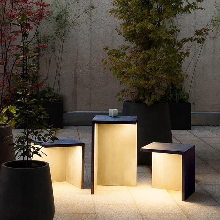 Modern Garden Terrace Waterproof Bar Table and Chair Lights, Outdoor Courtyard Lights, Villa Landscape Outdoor Solar Lawn Lights