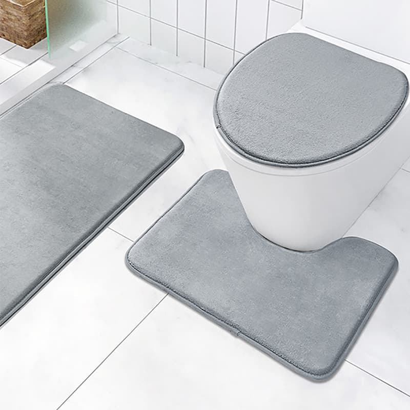 Amazon TEMU Bathroom Toilet Mat Set Non-Slip Floor Mat 3-Piece Set Home Durable Dirt-Resistant Toilet Mat Drop Shipping
