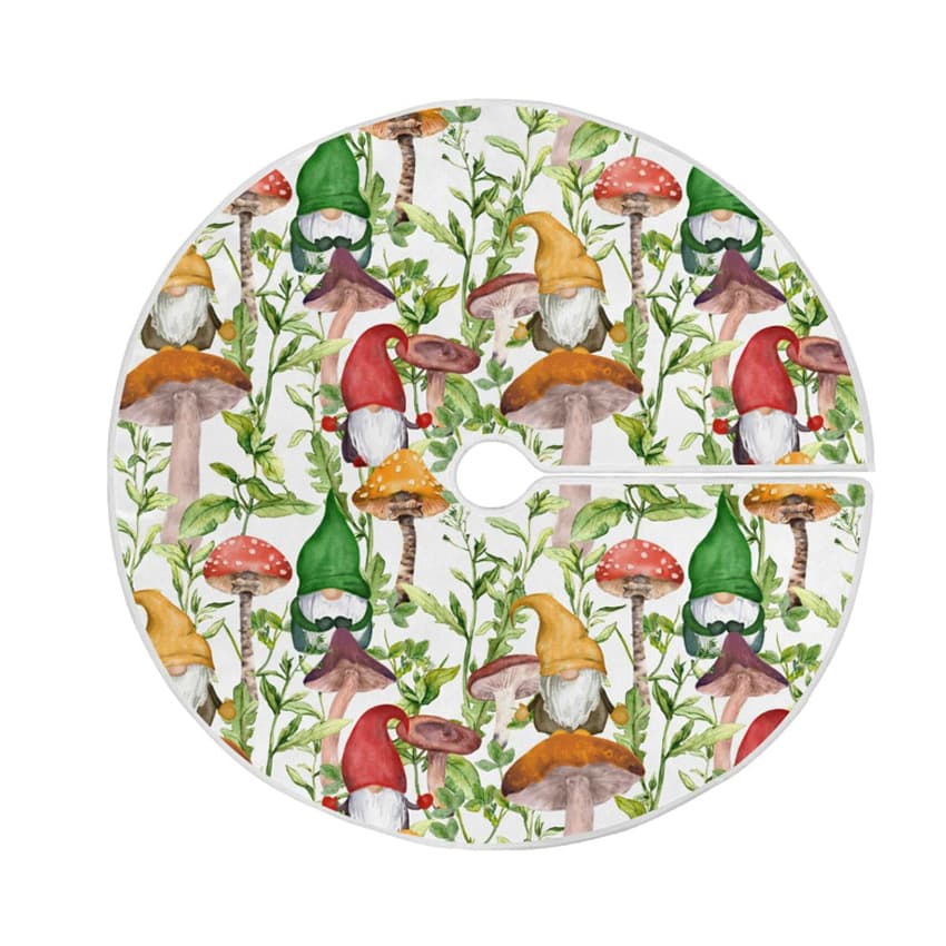 Cross-border New Style Snowman Reindeer Print Christmas Tree Skirt Round Tree Christmas Decoration