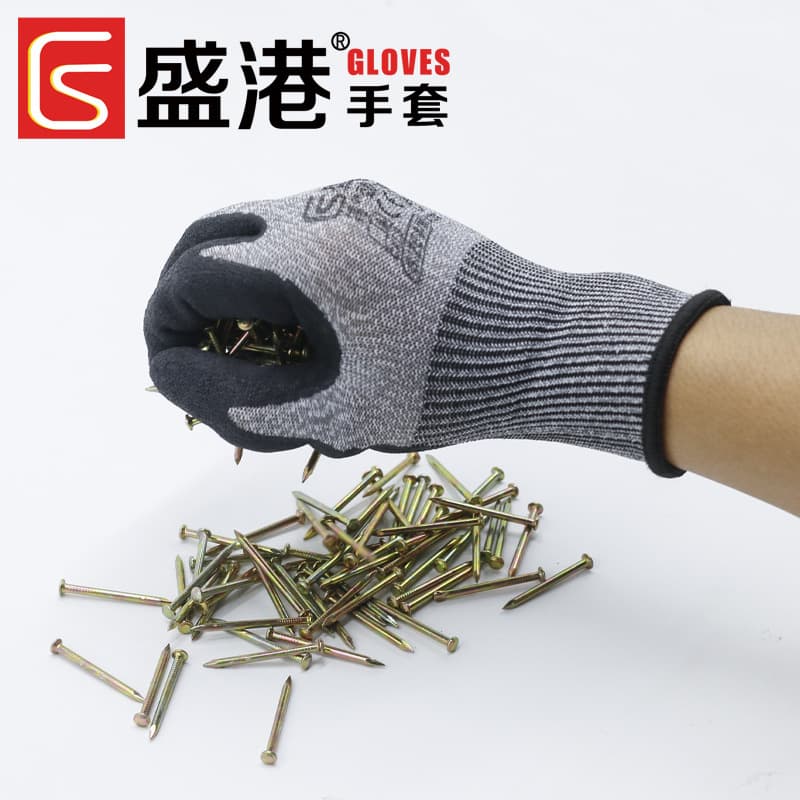 Full Palm Wrinkle Work Gloves, Dipped Rubber, Wear-Resistant, Oil-Resistant, Anti-Slip, Thickened Cotton Lined, Labor Protective Gloves