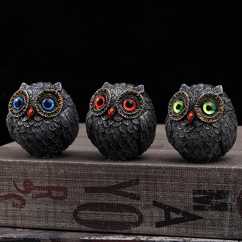 Owl Beads Pendant Creative Resin Craft Ornament Stress-Relief Desktop Decoration for Home