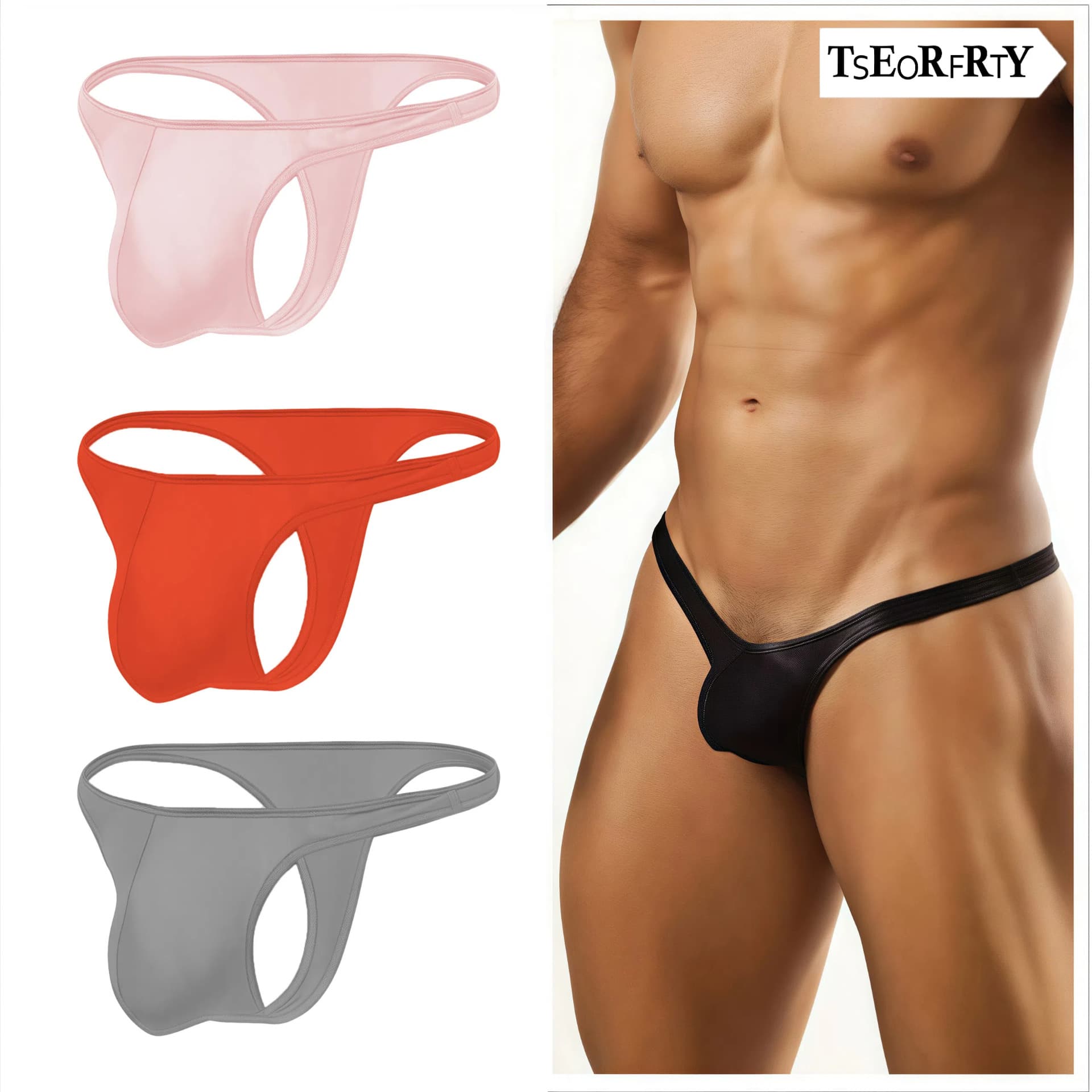 New Men's Low-Rise Thong Sexy Underwear Breathable Erotic Thong Factory Direct