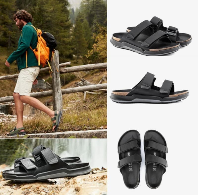 Summer Men's Outdoor Slippers, Flat Heel Thick Sole, Women's Outdoor Wear, Unisex Velcro Strap Flat Beach Sandals, Casual Sandals