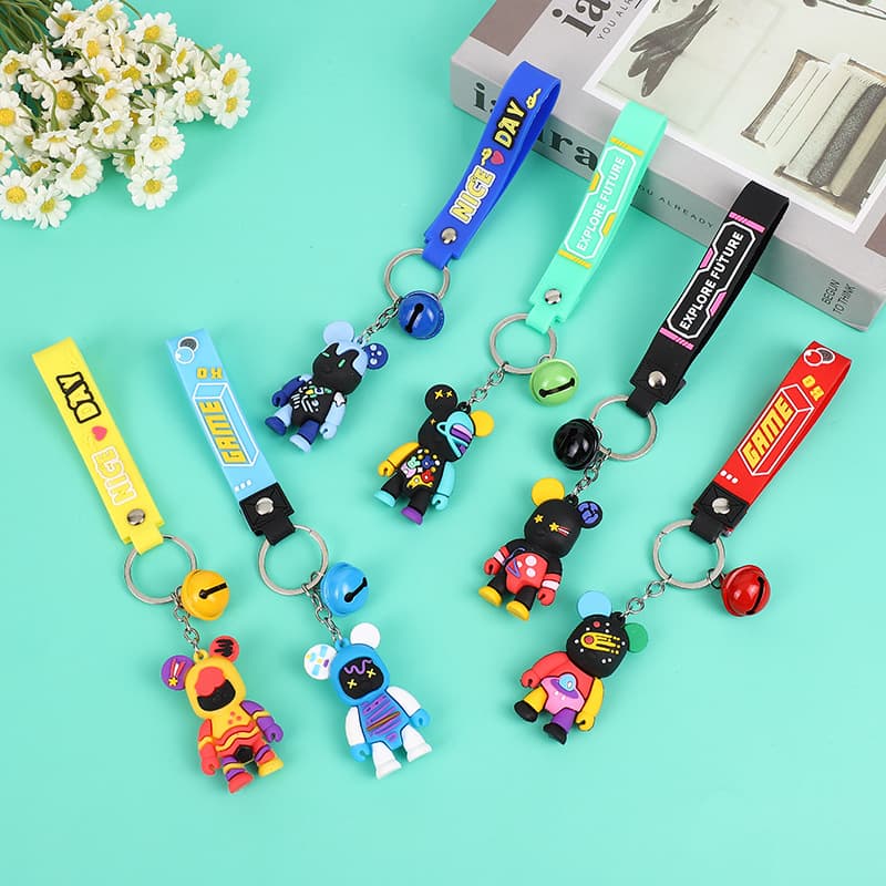 Cartoon Graffiti Violent Bear Keychain Personality Bag Pendant Student Gift Exquisite Small Gift Keychain Wholesale