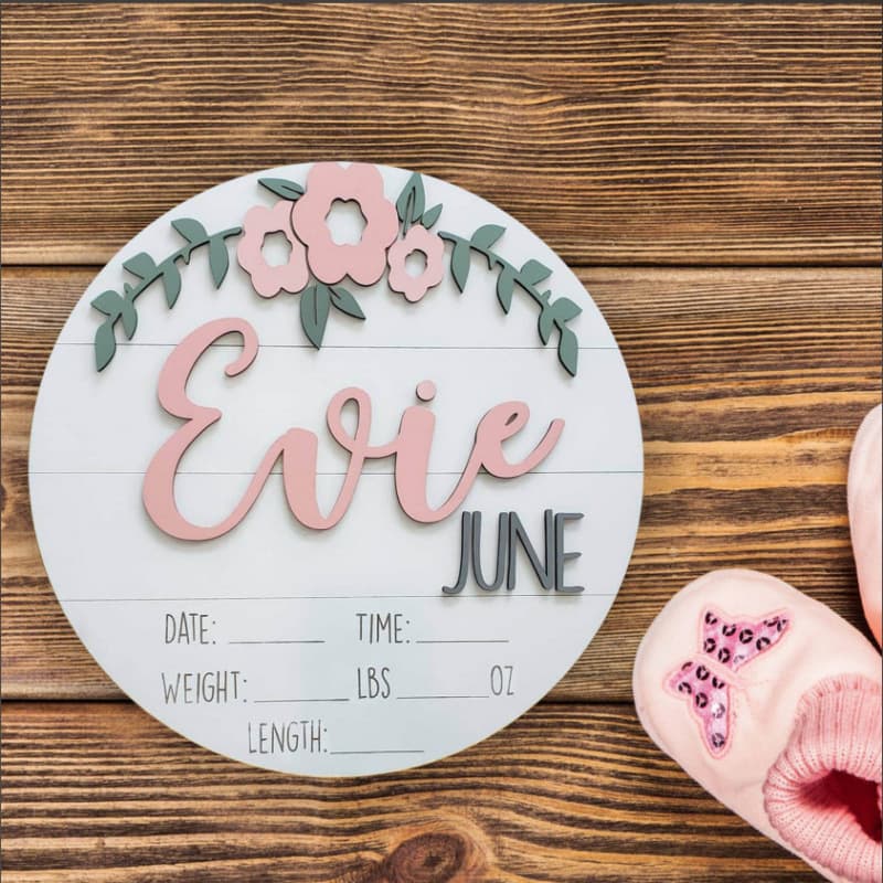 Cross-border popular newborn photo props personalized ornaments birth statistics sign wooden name sign decoration
