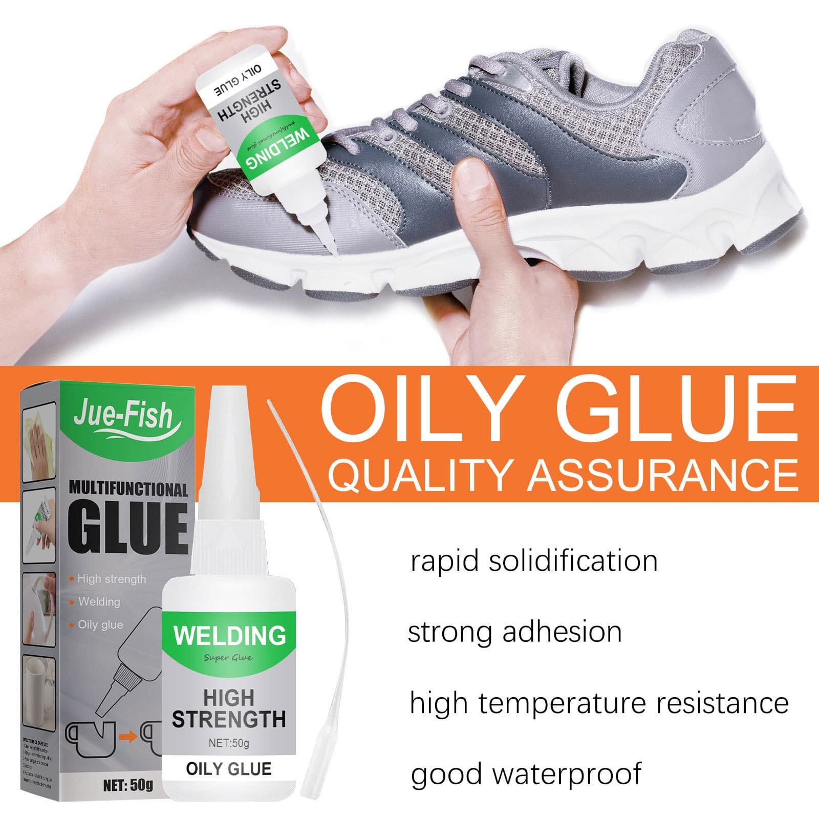 Cross-border Jue-Fish Multi-purpose Glue, Transparent Quick-drying Waterproof Universal Adhesive for Wood, Glass, and Ceramic