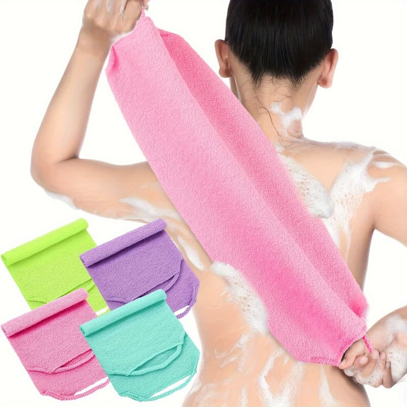 2026 New Cross-border Drop Shipping 3-Piece Elastic Nylon Exfoliating Back Wash Gloves Cross-border Drop Shipping