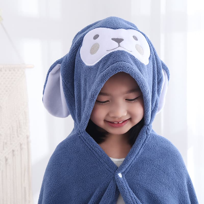 Cartoon Coral Fleece Kids Bath Towel Hooded Cape Bathrobe for Girls Boys Baby Soft Towel Wrap Quick-Drying