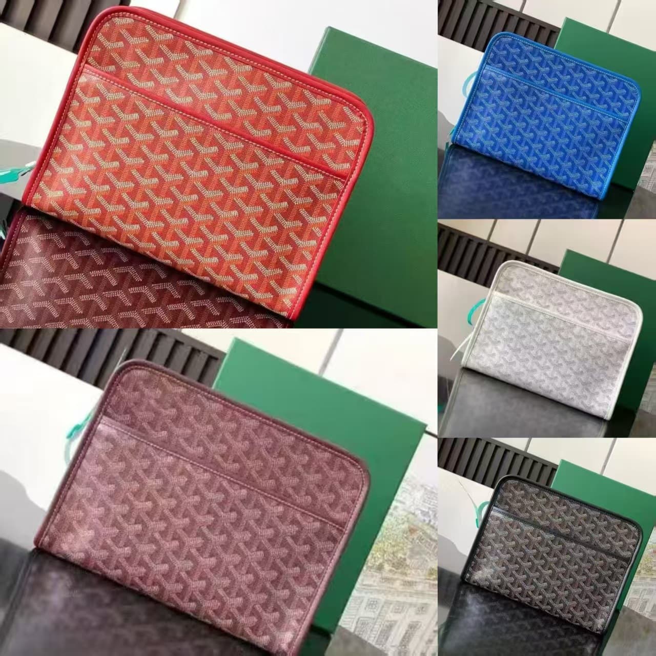 New Export Dog Tooth Wash Bag Fashionable Universal Versatile Premium Men and Women Large Capacity Handheld Printed Small Square Bag