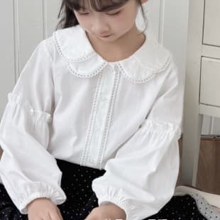 Girls Autumn Shirt White Pure Cotton 2026 New Style Children's Blouse Spring and Fall Top Girls Clothes
