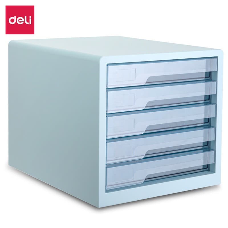 Deli PB100 File Rack, Colorful Desktop File Cabinet, 5-Tier Drawer File Cabinet, Office Supplies Document Cabinet