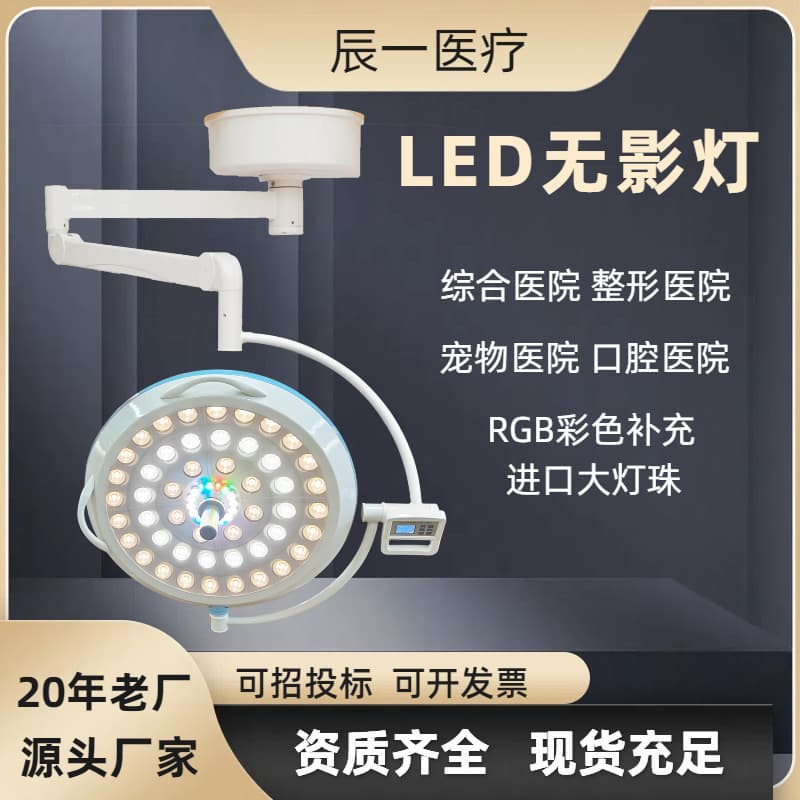 LED Shadowless Light Ceiling/Floor Wall-Mounted Dual-Head Mother-Child Lamp for Aesthetic Oral, Dental Implant, Pet Examination