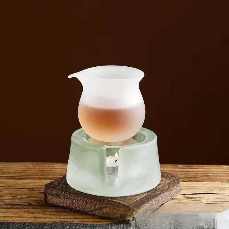 Clearance Crystal Colored Glass Tea Warmer Candle Base Zen Home Use Japanese-style Heating Small Stove High-temperature Resistant Mat Tea Ceremony