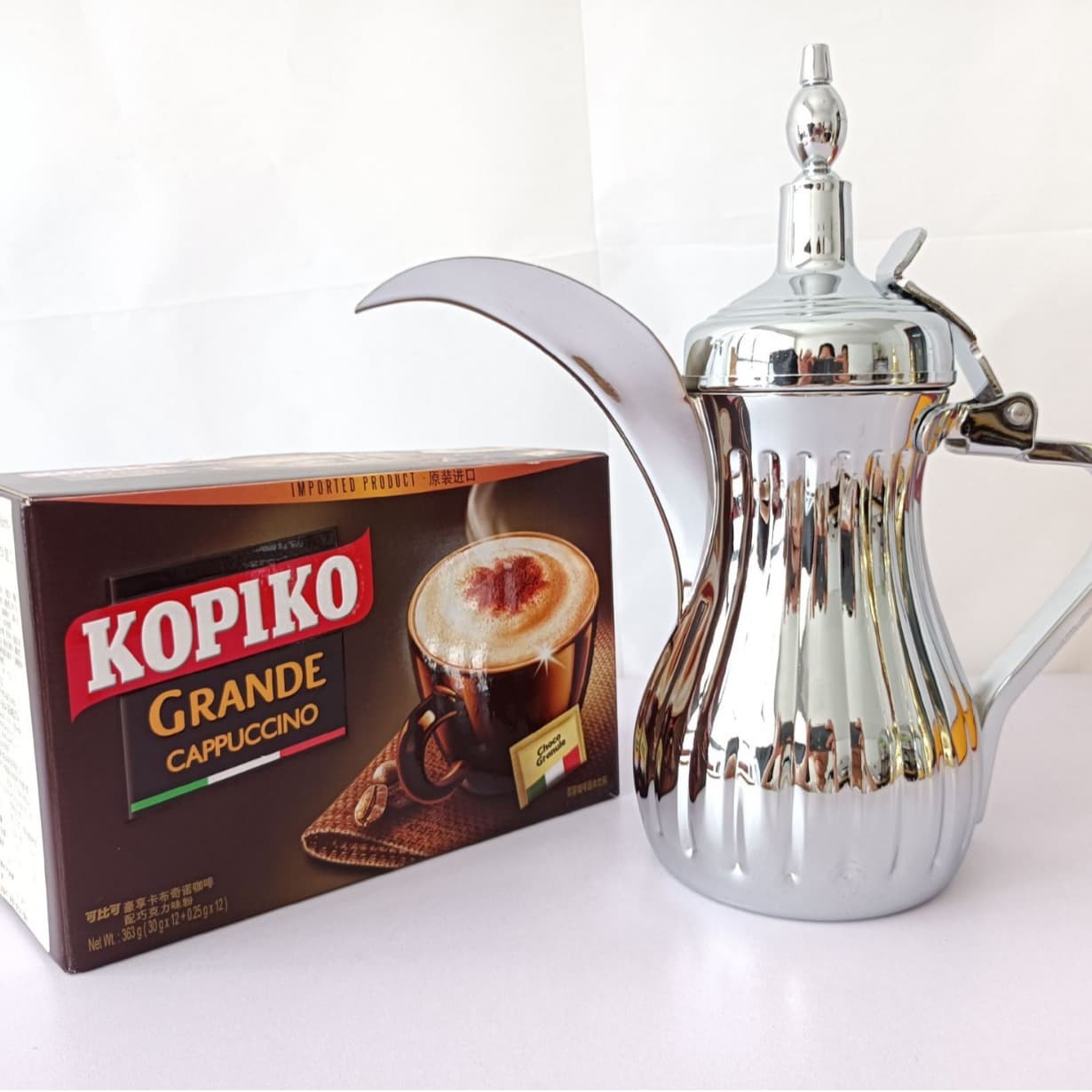 Stainless Steel Dallah Pot Middle East Gold Silver Teapot Eagle Beak Coffee Pot 3D Striped Coffee Pot