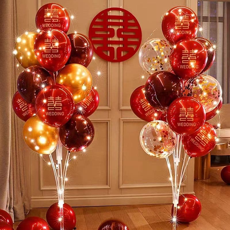 Wedding room glowing ground floating balloons engagement decoration romantic wedding new house table floating bracket layout set wedding supplies