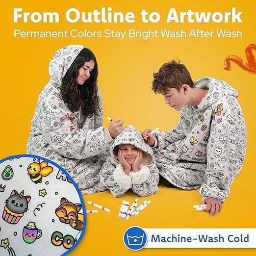 Amazon DIY Graffiti Sweatshirt Cozy Color Your Own Hoodie Blanket Children's Sweatshirt