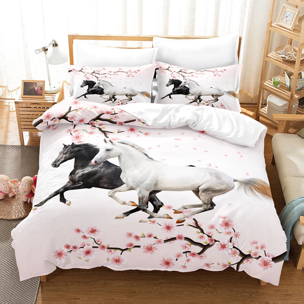 Cross-border foreign trade animal tiger lion series three-piece set 3D digital two-piece set Amazon bedroom bedding