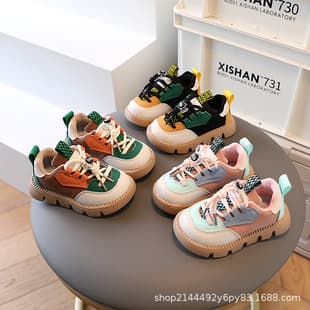 Solid Bottom Children's Shoes Boys Spring and Autumn New Style Toddler Girls Shoes Baby Sneakers Casual Kids Shoes Trendy