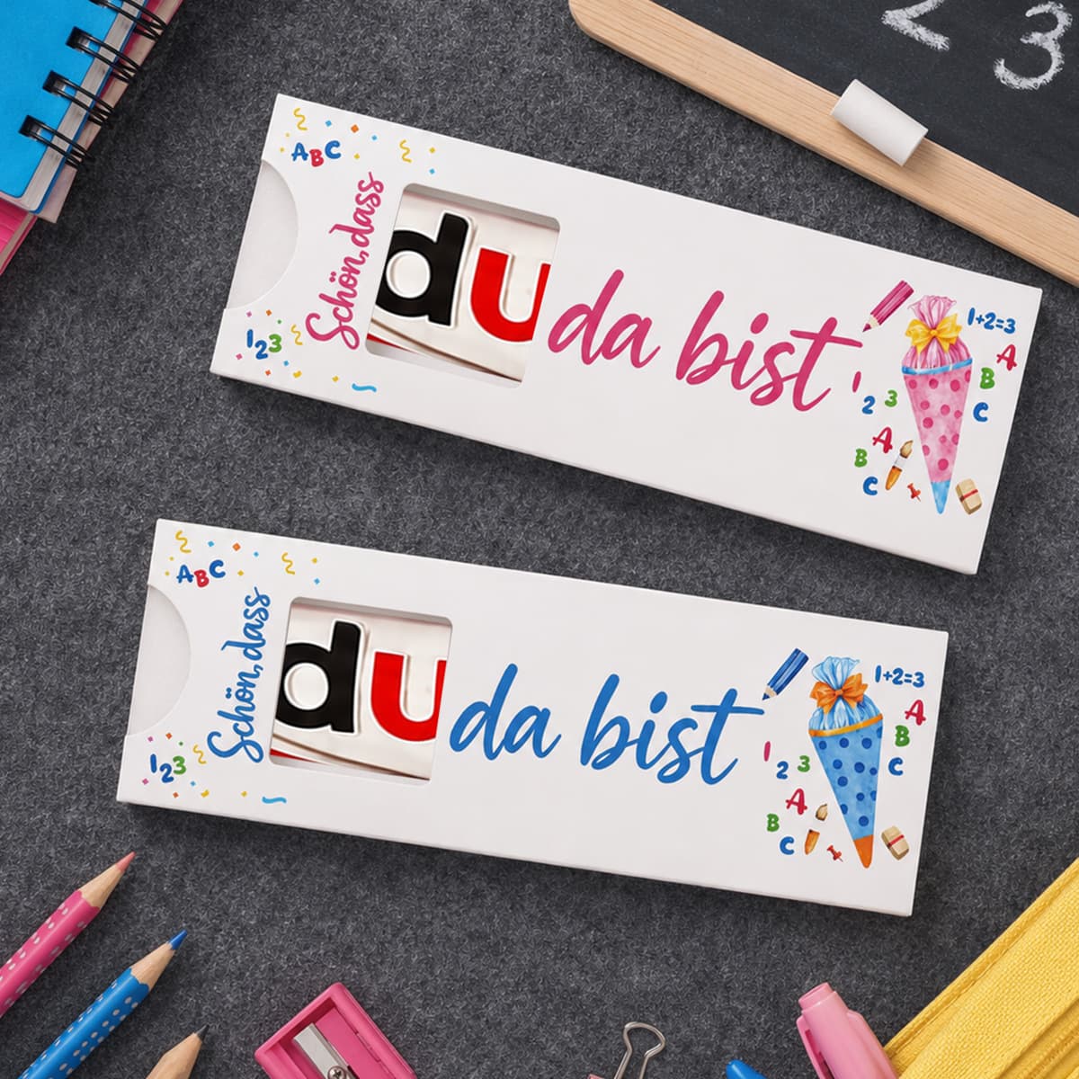Back-to-school chocolate wrapping paper packaging set gift thank you bag printable LOGO paper mini chocolate bag