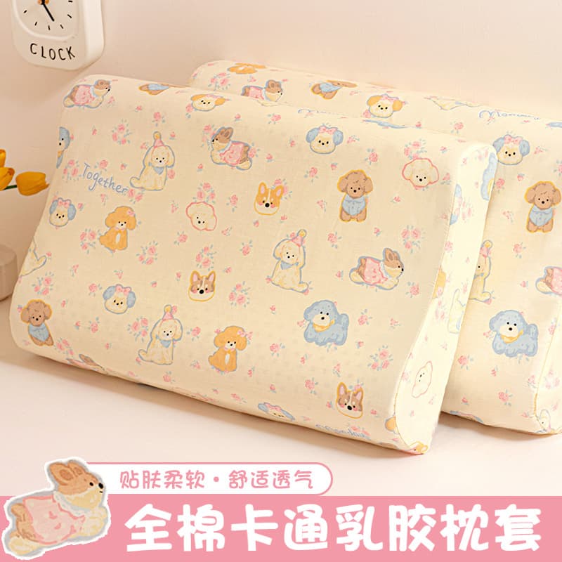 Pure Cotton Cartoon Kids Latex Pillowcase 30X50 Pair of Pillowcases 40X60 Single Cotton Pillowcase Liner Cover