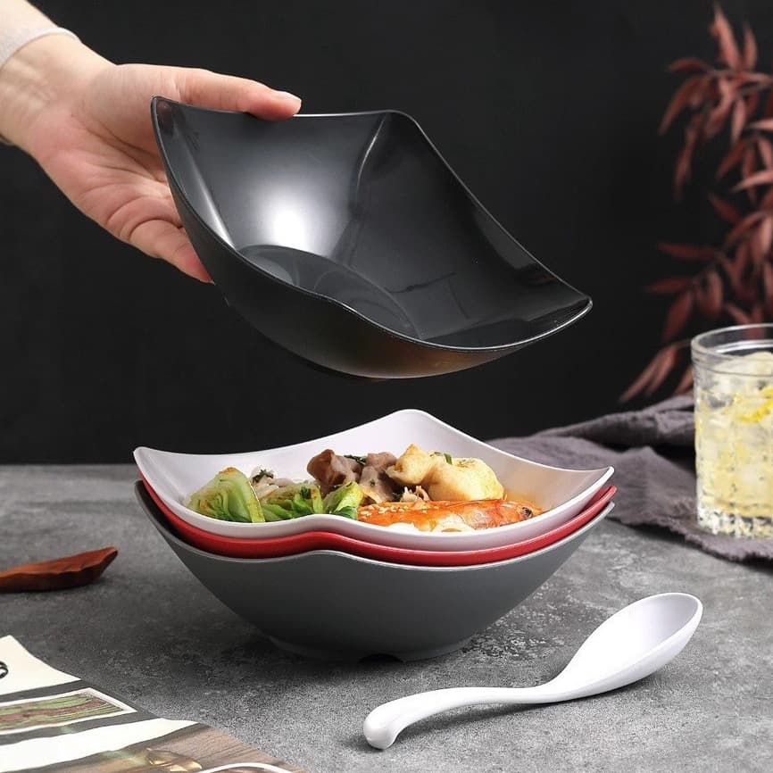 Creative Bowl Home Kitchen Unbreakable Noodle Bowl Commercial Restaurant Cold Vegetable Salad Bowl Set Plastic Rice Bowl