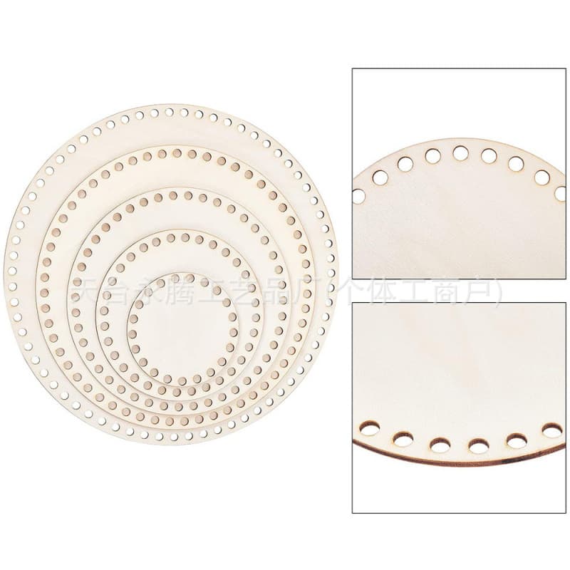 Cross-border wholesale wooden base crochet basket round blank crochet basket wooden base for DIY basket weaving crochet supplies