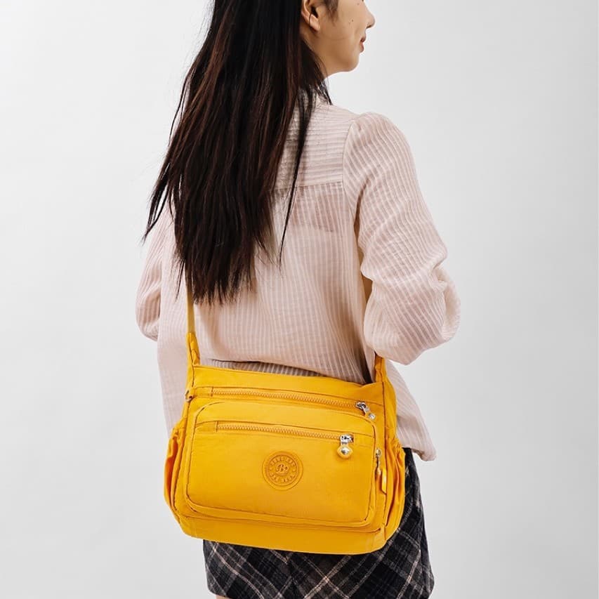 Bobu's new unisex multi-layer bag nylon cloth women's bag fashionable casual bag waterproof travel shoulder crossbody bag