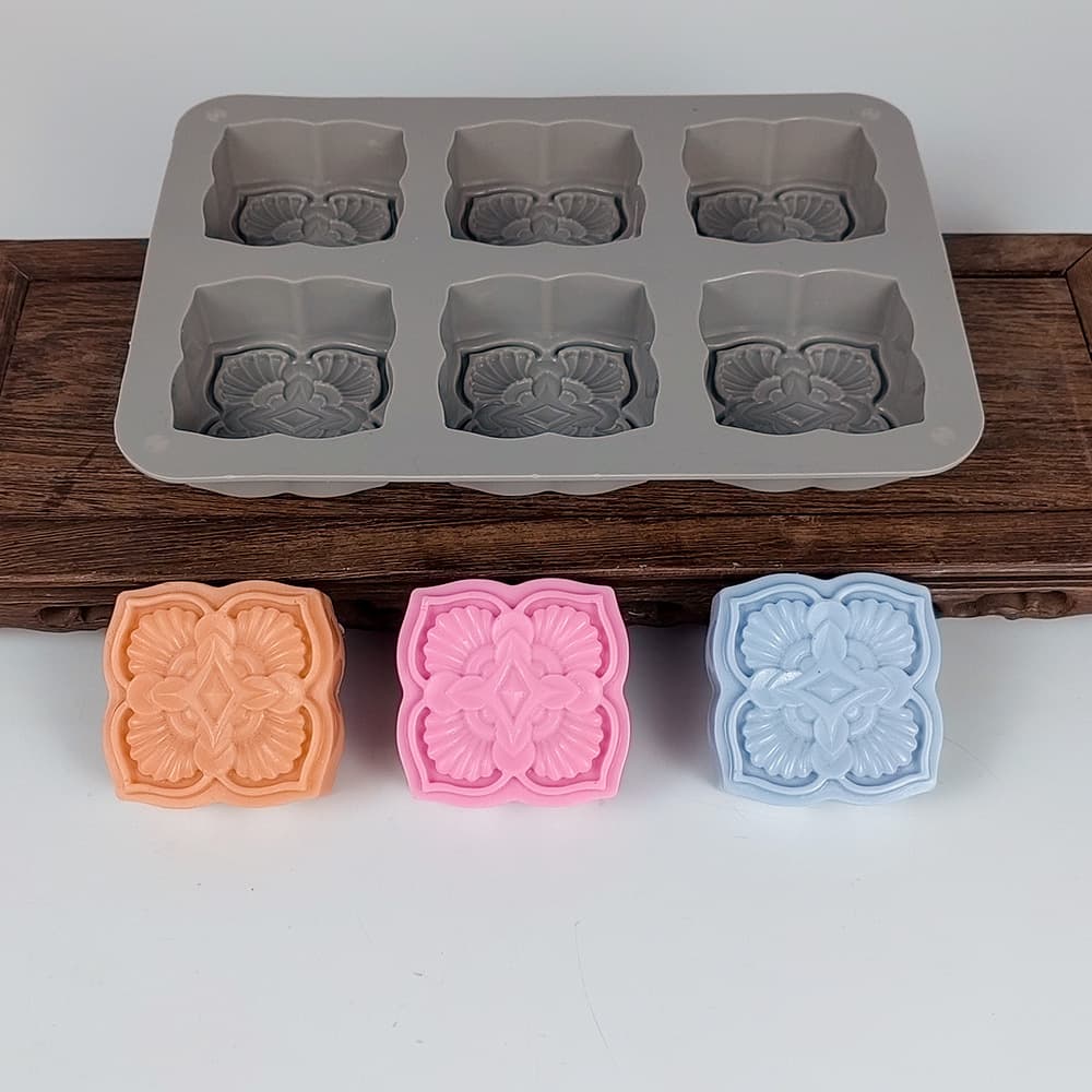 Six-Hole European Vintage Floral Silicone Mold DIY Soap Mold Mousse Cake Decoration Mold 2024 New Arrival