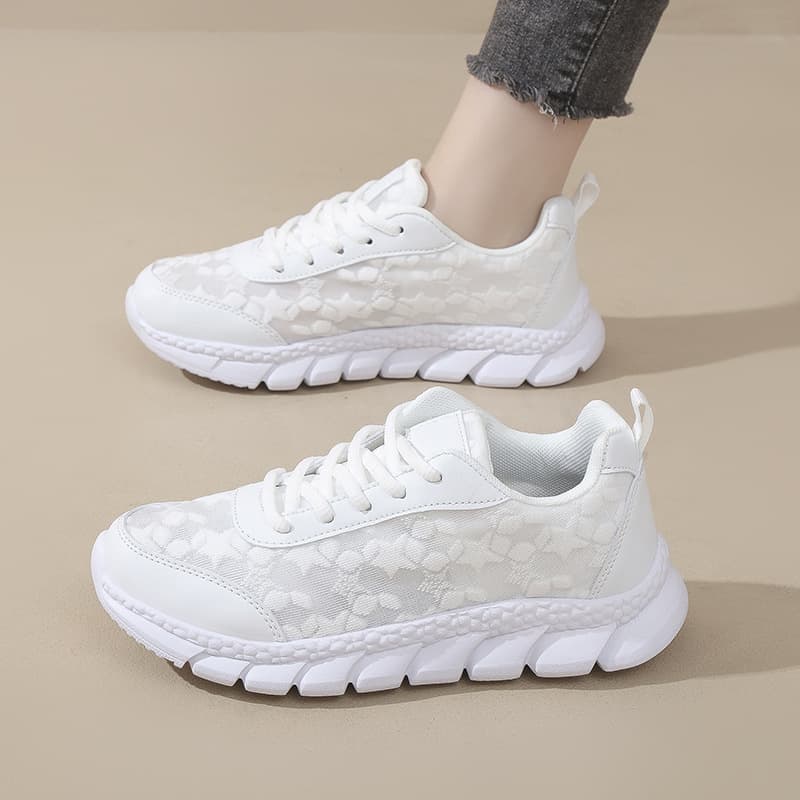Versatile white shoes for women new summer women's shoes lightweight soft sole running sneakers comfortable breathable casual shoes trend