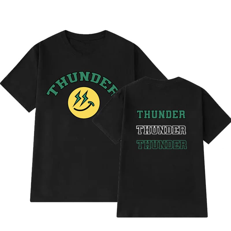 Ateez Smile Thunder T-Shirt Women's Cotton Short Sleeve T-Shirt
