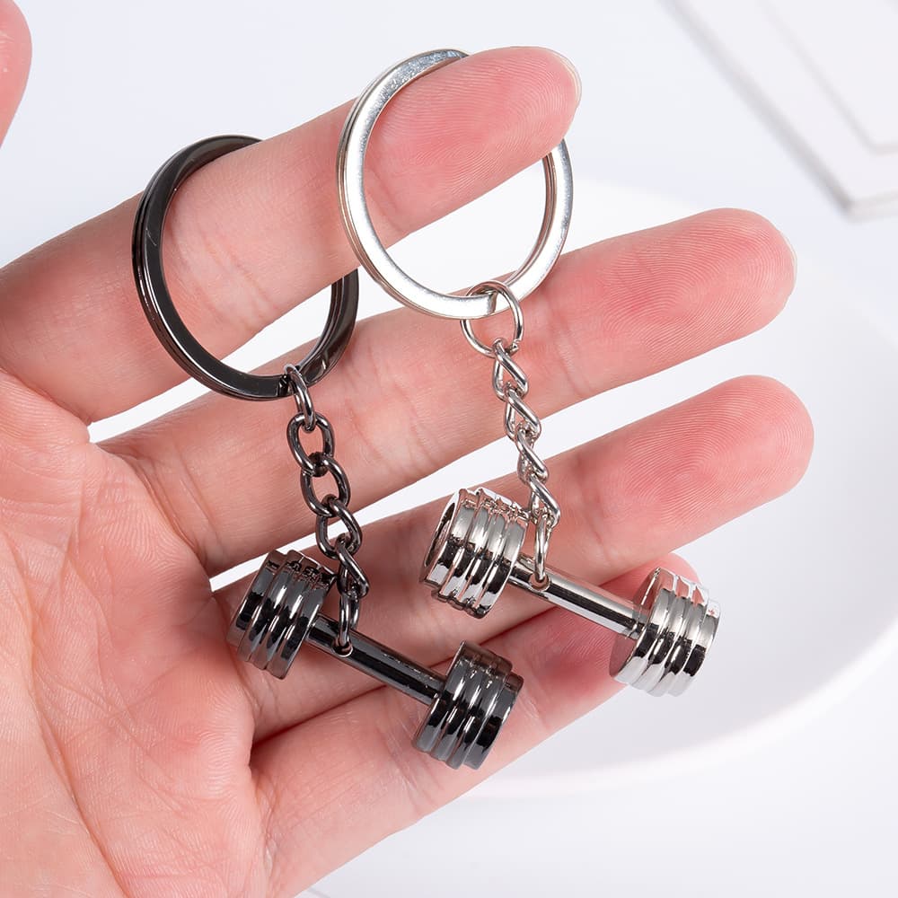 Cross-border Simulation Dumbbell Keychain Boxing Glove Pendant Fitness Equipment Metal Pendant Kettlebell Bag Charm