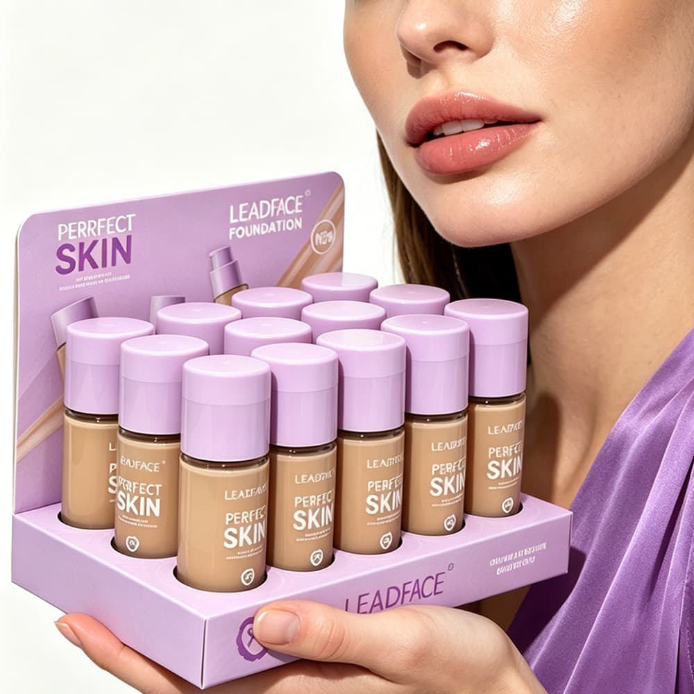 Cross-border 24-pack display box concealer liquid foundation waterproof and sweat-proof not easy to remove makeup stage makeup liquid foundation cream