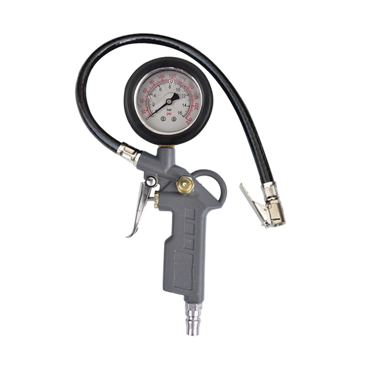 Pneumatic Inflator Tire Pressure Gun with Oil-Filled Mechanical Gauge and Digital Display Tire Pressure Monitor