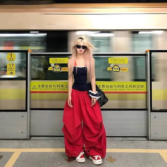 Korean-style Lazy Vintage Solid Color Draped Casual Pants for Women 2025 Summer New Loose American Wide-leg Floor-length Trousers