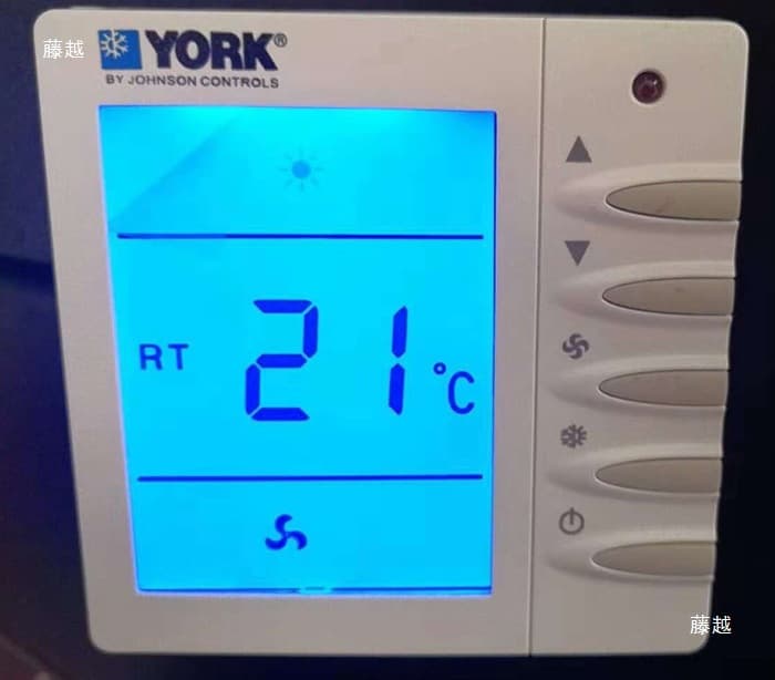LCD Thermostat Panel York Fan Coil Unit Three-speed Air Conditioner Switch Wired Control Water-cooled Controller Four-pipe System