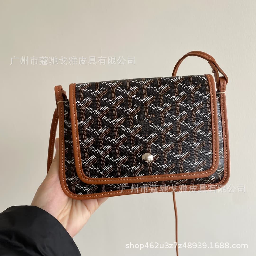 Cross-border 2026 New Dog Tooth Bag Goyard Portable Three-Layer Envelope Messenger Single-Shoulder Crossbody Bag Handbag