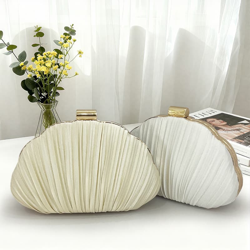 Amazon shell evening bag pleated clutch bag cross-border wholesale versatile dress evening bag fashionable banquet bag