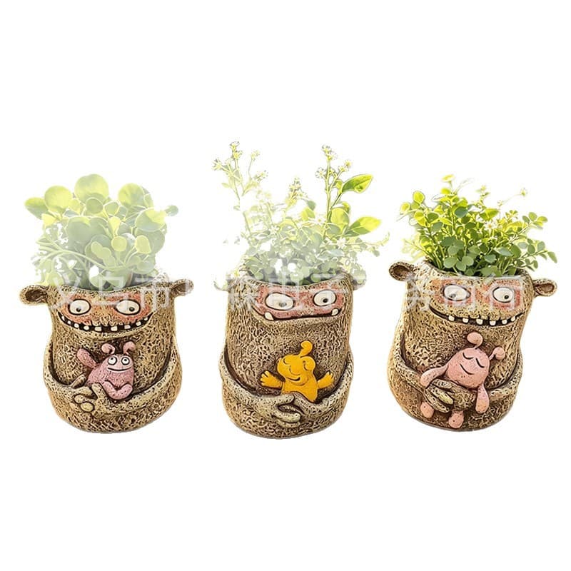 Cross-border New Monster Flower Pot Garden Decoration Ornament Creative Unique Teeth Shape Monster Planter Balcony Decor